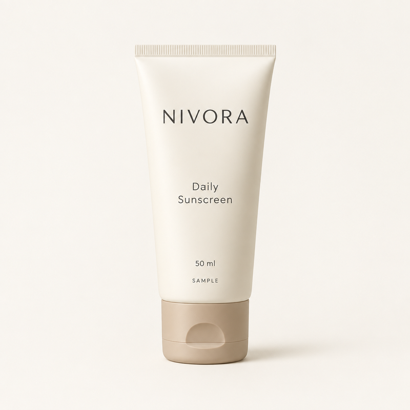 Nivora Daily Sunscreen sample packaging